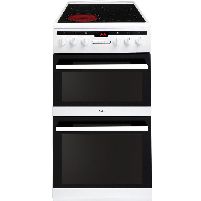 50cm Electric Double Oven With Ceramic Glass Hob Cooker - 50cm
